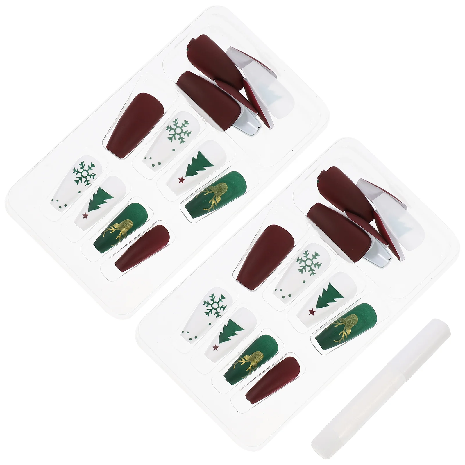 

48 шт поддельные ногти на ногти рождественские балерины искусственные ногти с клеем для ногтей