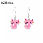 2021 новые розовые Axolotl висячие серьги, милые животные, акриловые серьги с крючком, серьги, подарки друзьям