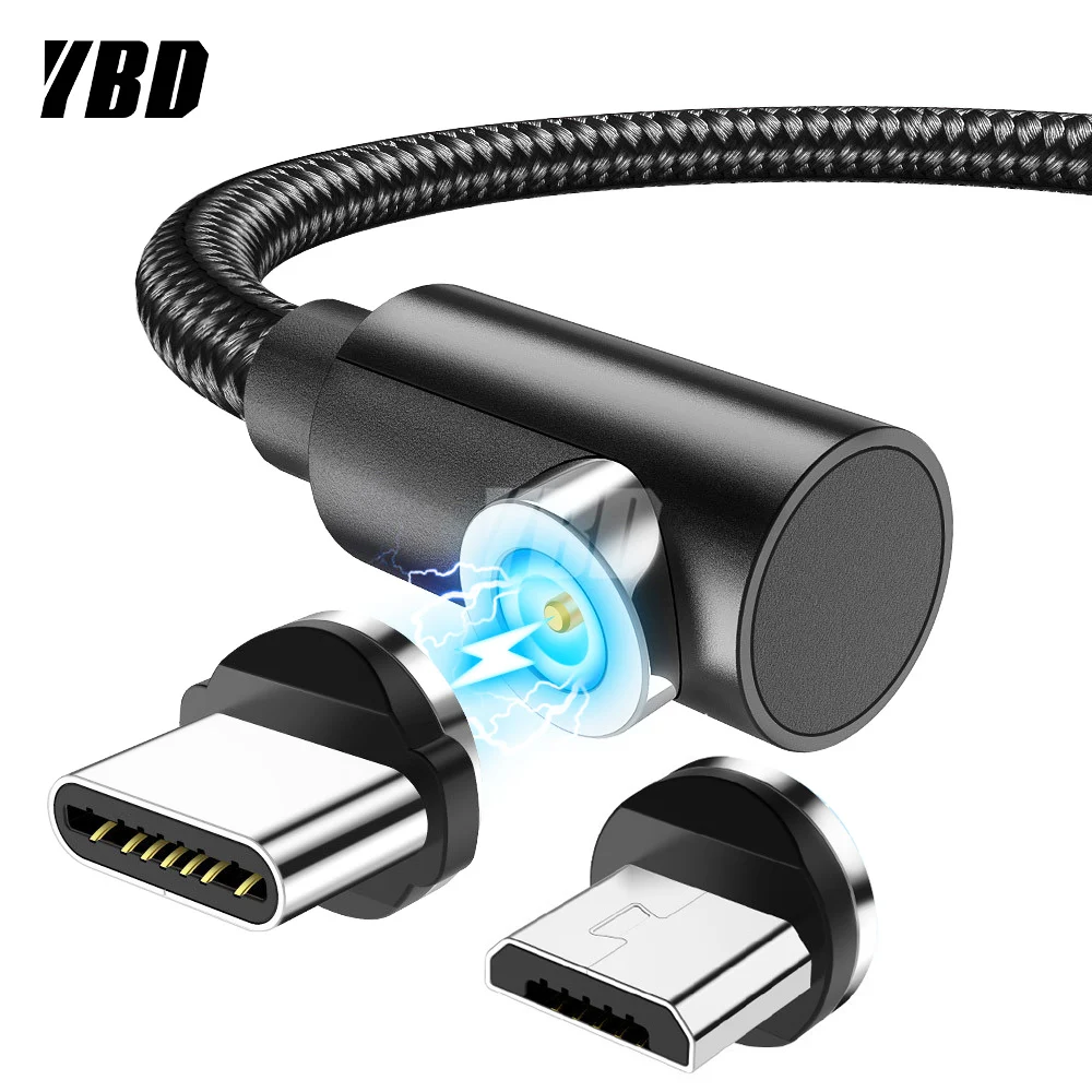 Кабель зарядный YBD Магнитный USB для Xiaomi Redmi провод с Micro типа C iPhone Samsung Huawei
