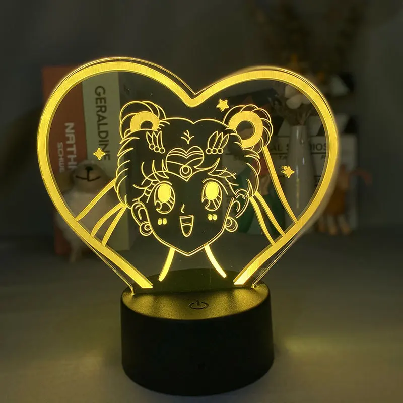 

Sailor Moon Anime Bedroom Decoration Popular Creativity Birthday Colorful Changing Gift Touch Sensor Nightlight Desk Led Lamp