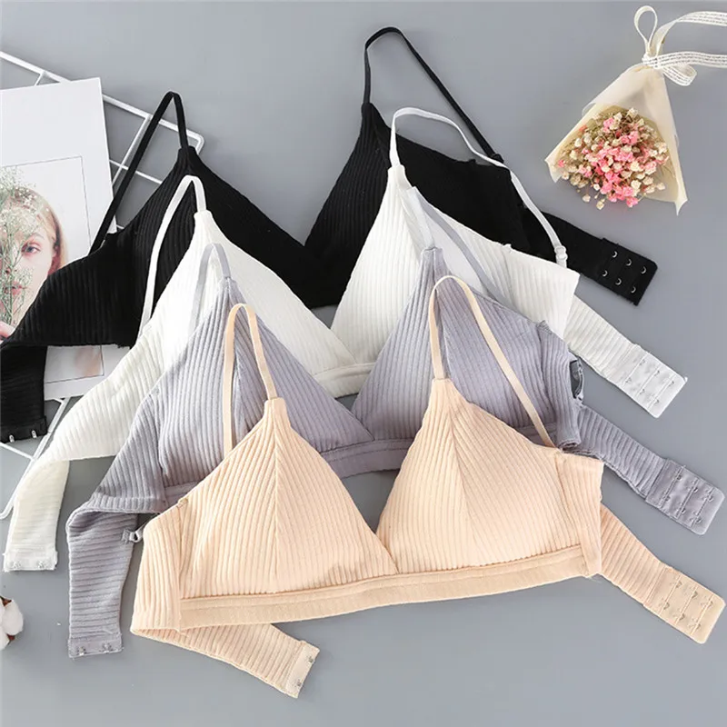 

Fashion Backless Wireless Bras for Women Comfortable Breathable Bralette Sexy Lingerie Simple Solid Color Lady Underwear