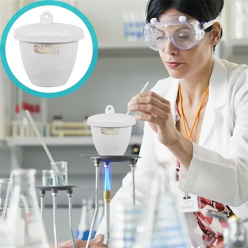 

4Pcs High Temperature Resistant Crucible Ceramic Crucible Cup with Lid