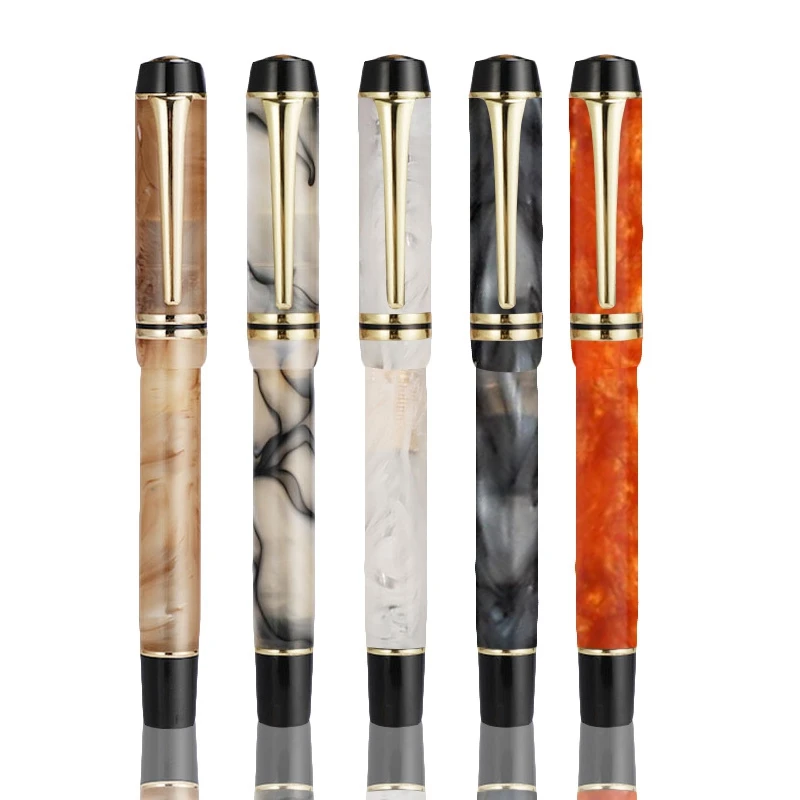 Kangaroo Kaigelu 316 Celluloid Nature Caligraphy Fountain Pen Xylonite Daily Screw Cap Gift Office Business Colorful Marble | Канцтовары