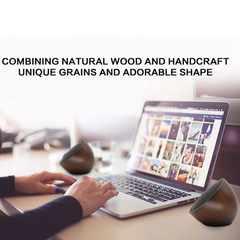 Деревянный беспроводной мини динамик Bluetooth использует 1 или пару из 2 для