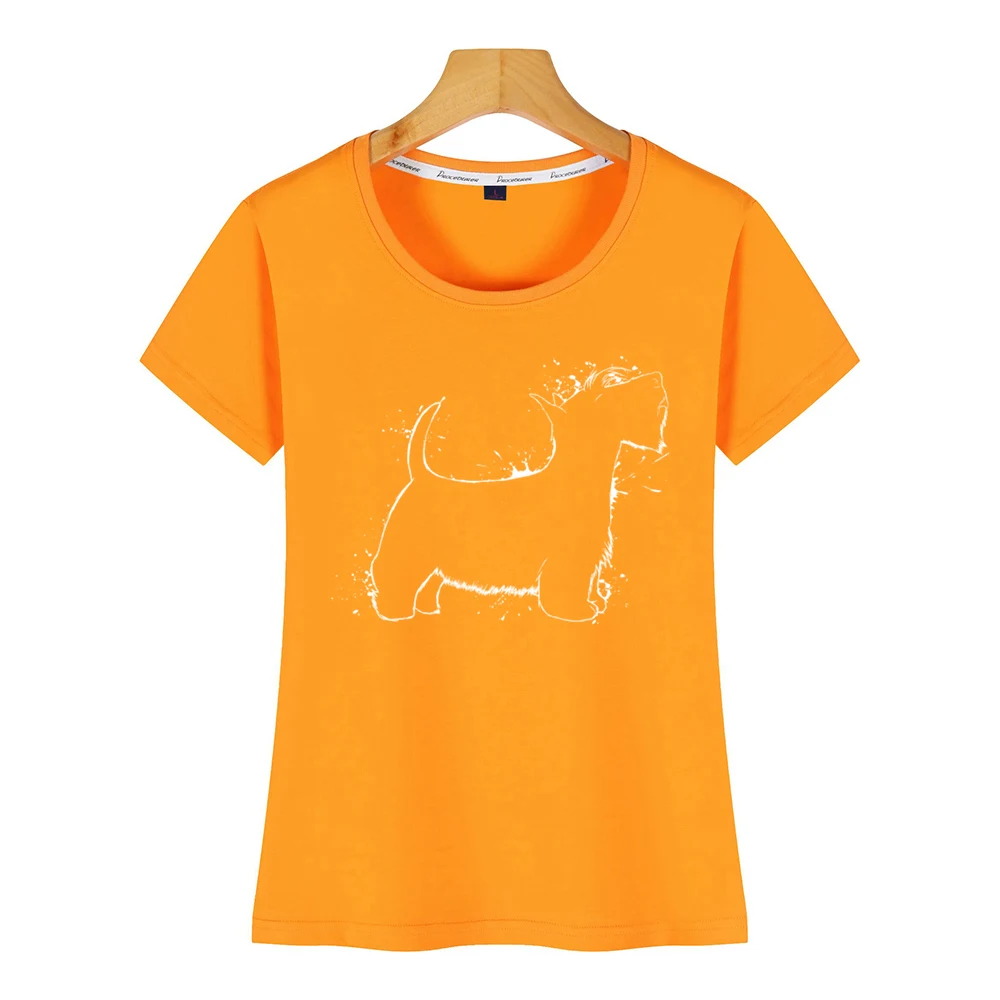 Женская футболка с принтом шотландского терьера | одежда