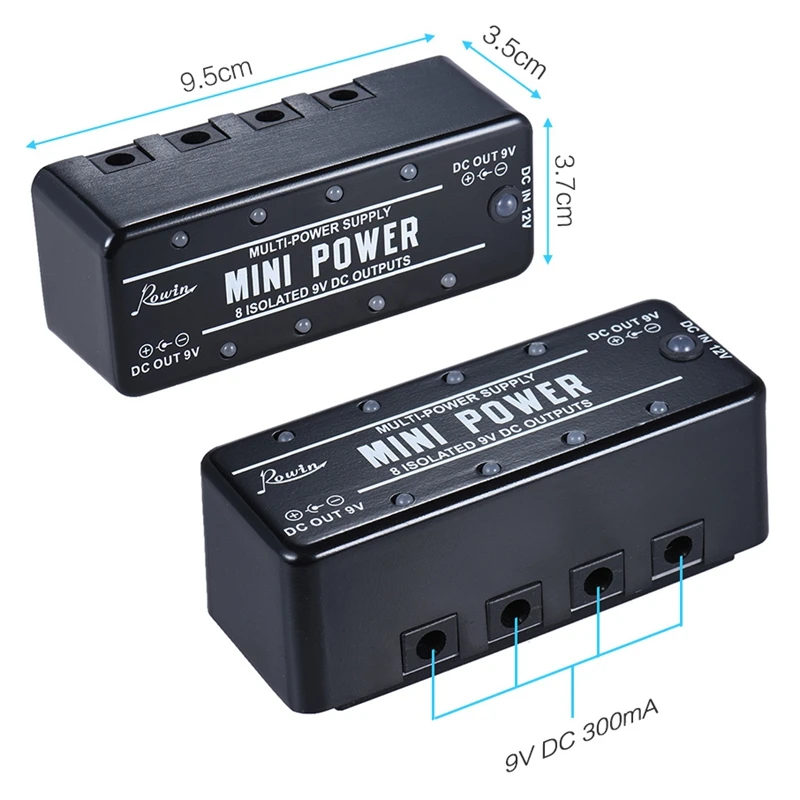 Rowin Lef 329 гитарный блок питания 8 изолированных 9 В Dc выходов мини с кабелями