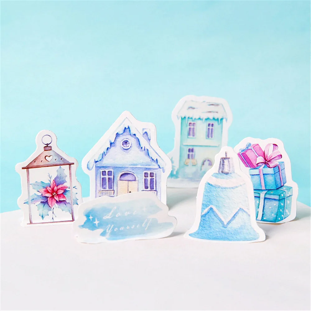 46 шт зимние европейские бумажные наклейки милые канцелярские принадлежности DIY