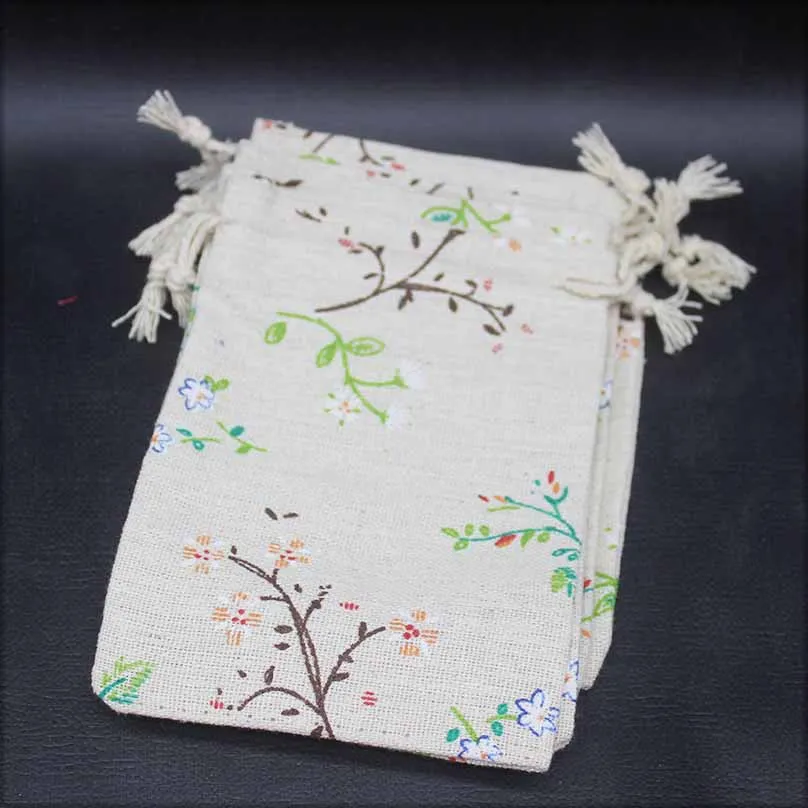 5 шт. 10x14 хлопковые сумки животные цветочный узор подарочные вечерние