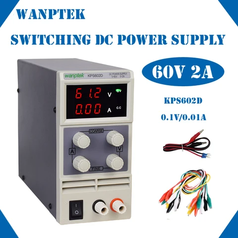 Wanptek мини импульсный источник питания постоянного тока KPS605D 60 в 5A Одноканальный Регулируемый цифровой SMPS 0-60 в/0-5A 110-230 В 0,1 в/а