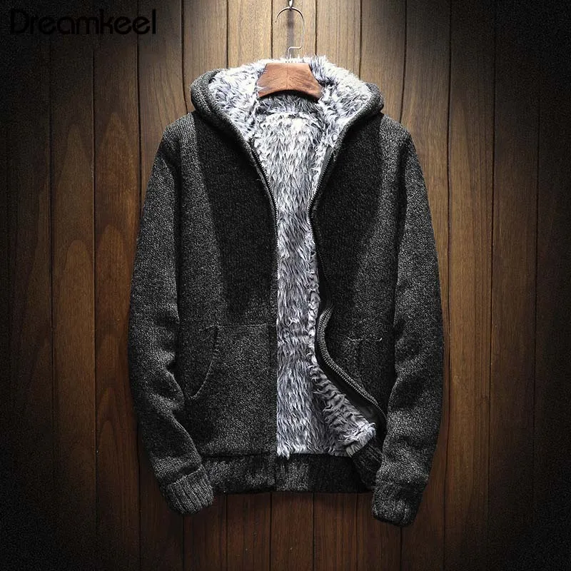 Зимняя мужская одежда модные вязаные толстовки толстовка на молнии Мужское