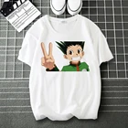 Футболки HUNTERHUNTER из 100% хлопка с аниме, мужские и женские повседневные футболки в стиле хип-хоп, летние брендовые топы, мужские Мультяшные футболки в стиле Харадзюку