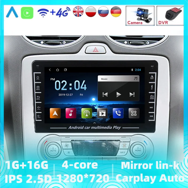 Автомобильная Мультимедийная система 4 ядра для Ford Focus 2 Mk 2004 2011 GPS Android поддержка