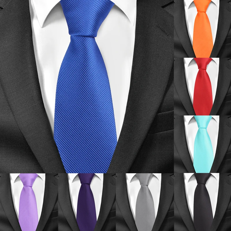 

New Classic Solid Ties for Men Casual Skinny Neck Tie Gravatas Business Mens Neckties Corbatas 6 cm Width Groom Tie For Party