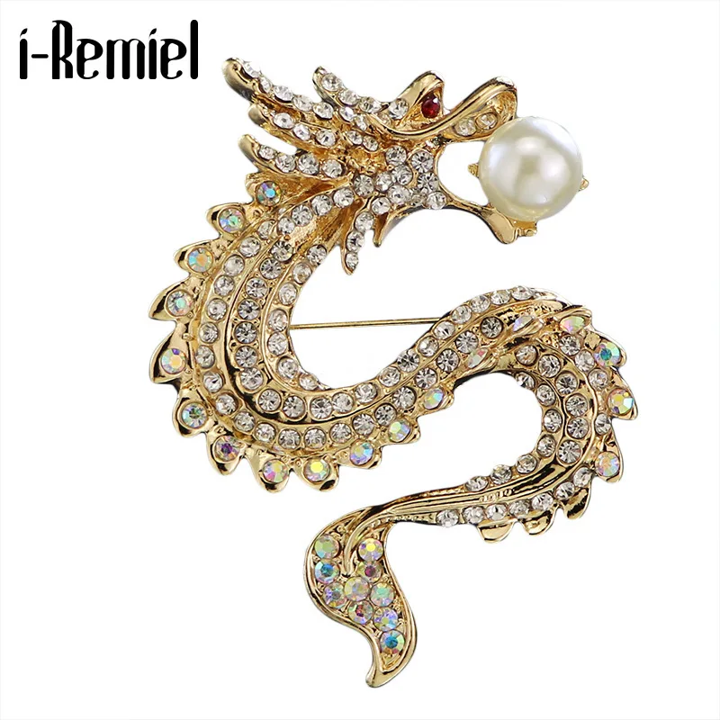 Высококачественная модная новинка стразы Жемчуг дракона брошь шелковый шарф