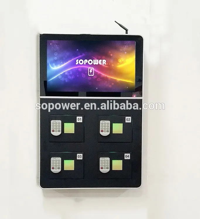 coin operated mobile phone charging kiosk charger station cell phone with advertising screen free global shipping