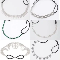 more styles rhinestone elastic headband wedding bridal hair chain accessories for women luxury crystal hair band hair jewelry