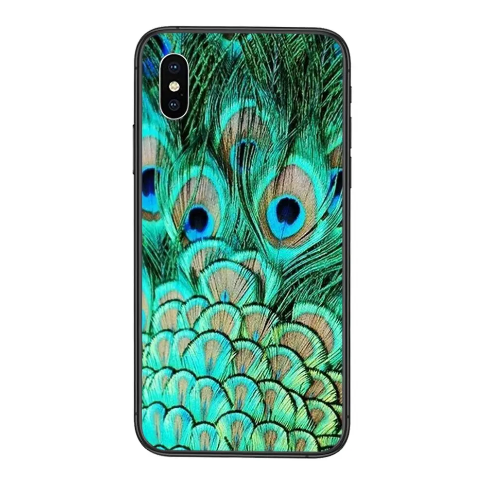 Красивый чехол с синими и зелеными перьями павлина популярный Чехол для