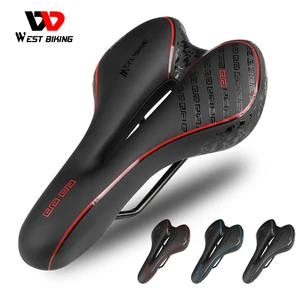 WEST BIKING, велосипедное седло, удобная подушка, MTB, Аксессуары для велосипеда, дышащее мягкое сиденье, ударопрочный силикагель, ПУ подушка