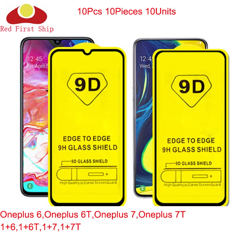 

100Pcs/lot 9D Tempered Glass For Oneplus 6 6T 7 7T Screen Protector For Oneplus 1+6 1+7 1+6T 1+7T full cover film Movie 9H 9D
