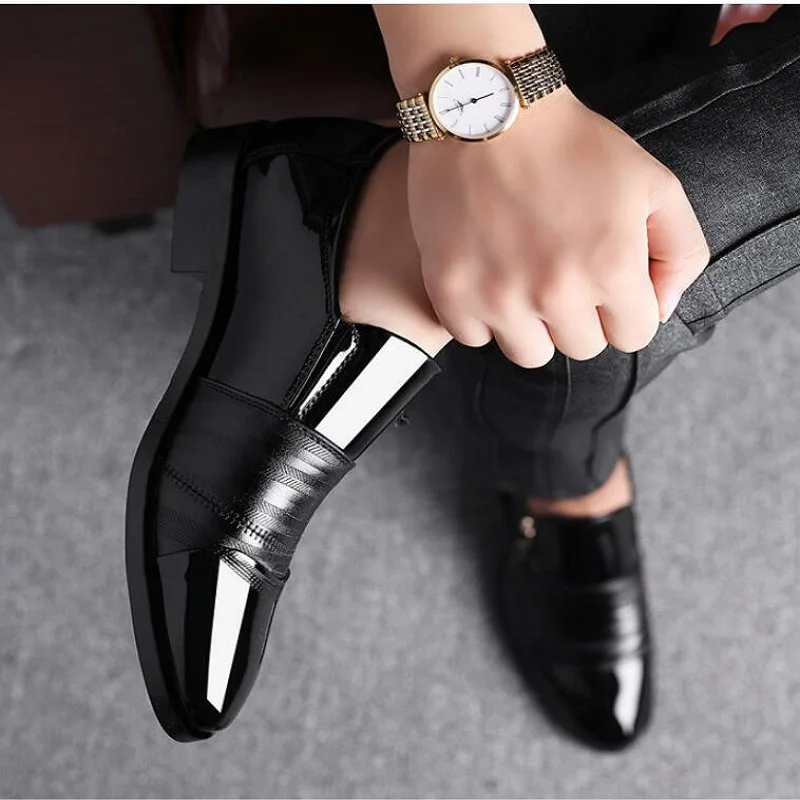 High high quality men wedding dress Hombre man Zapatos low block heels formal casual business leather Oxford shoes | Обувь