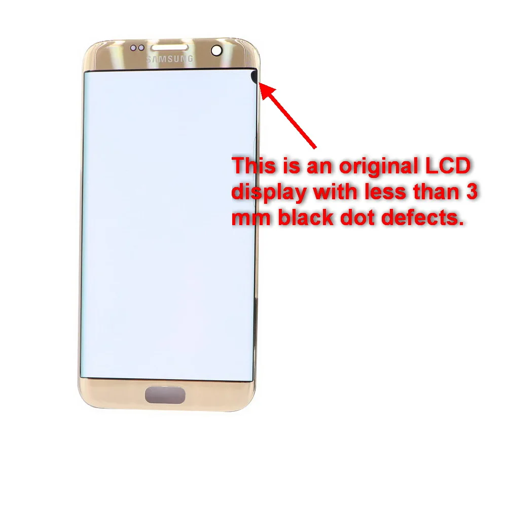 Супер AMOLED 5,5 ''lcd Замена с рамкой для SAMSUNG Galaxy s7 edge G935 G935F lcd сенсорный экран дигитайзер+ черный битый пиксель