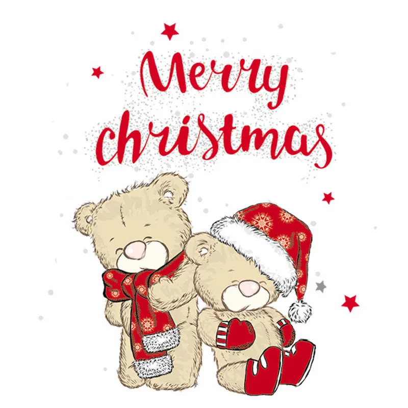 

Christmas Cute Beer patches thermal Stickers for kids Clothes Heat Transfer Washable Parches Appliqued Iron-On Transfer Patch T