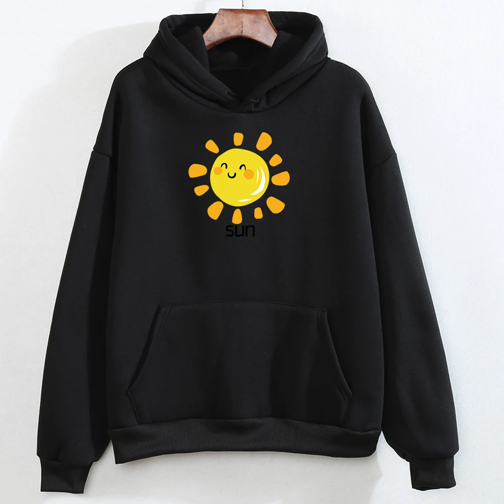 Sun Print Funny Hip Hop Tops Women Thick Women's Casual Warm Cute Hoodies Sportswear Kpop Sweetshirt for Girls