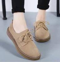 new spring women flats shoes sneakers leather suede lace up boat shoes round toe flats moccasins oxford women platform shoes