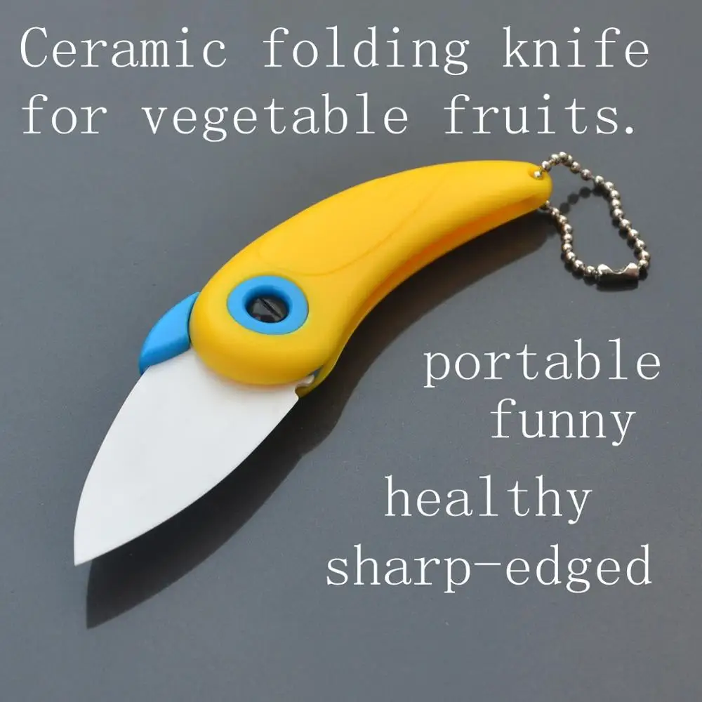 

Ceramic Knife Bird Knife Parrot Knife Portable Folding Knife Gift Knife Child Complementary Food Paring Knife Tool 4pcs/batch