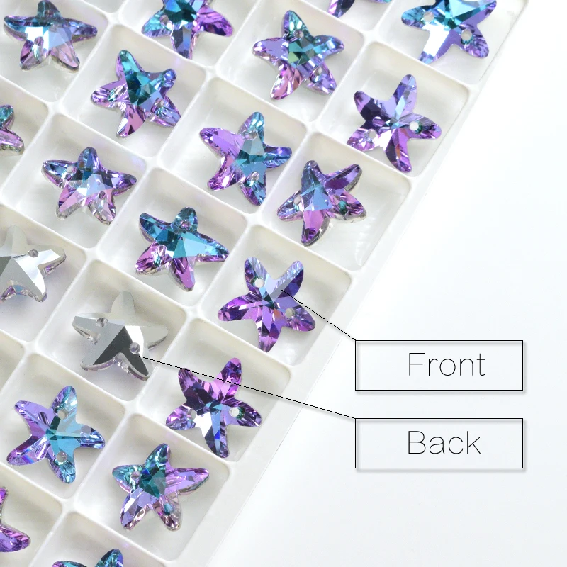 Новинка цветные стразы в форме морской звезды хрустальное дно высокое качество 2