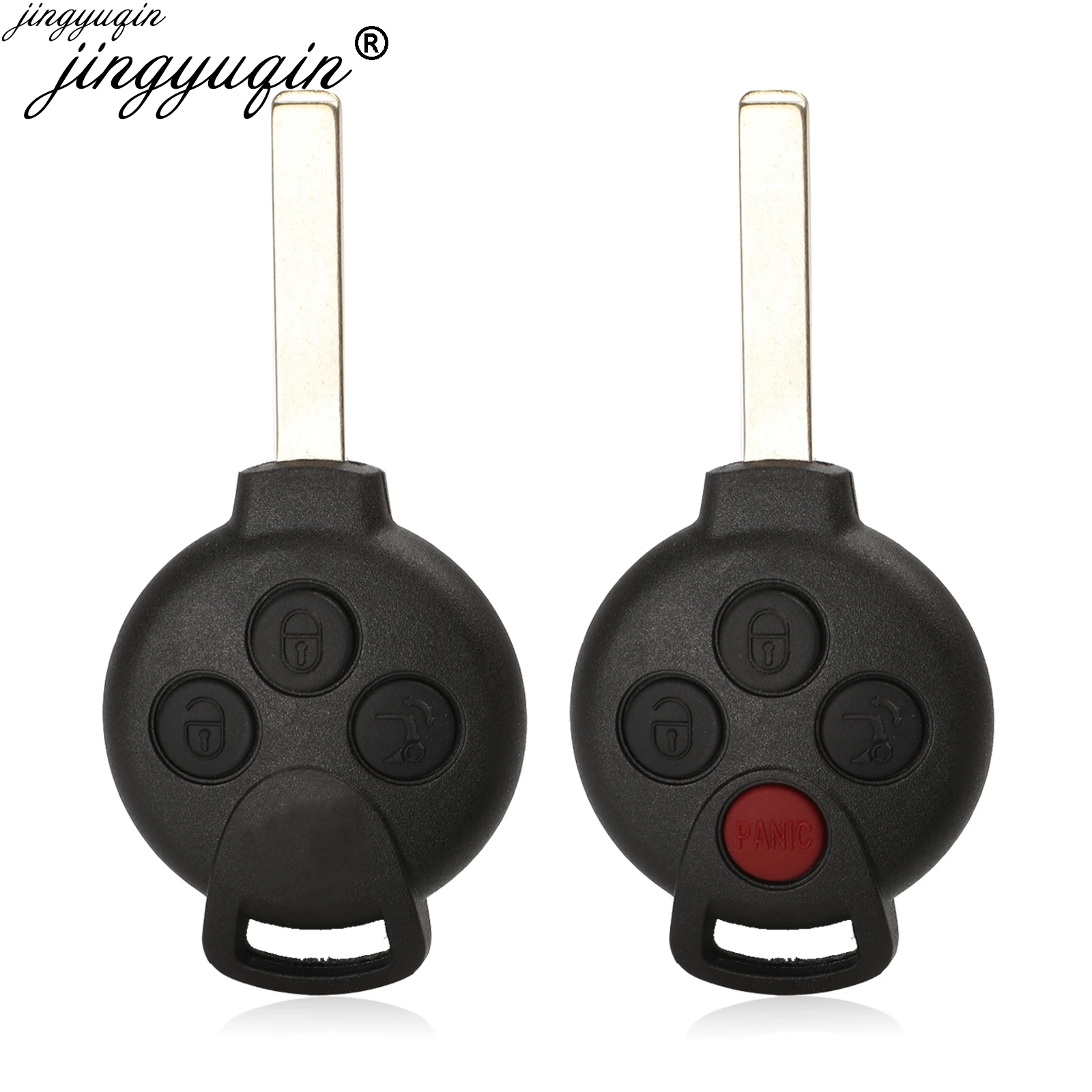 

Jingyuqin 3/4 Buttons Car Remote Key Shell Case Fob for MERCEDES BENZ MB SMART CAR CITY ROADSTER FORTWO Auto Replacement Key