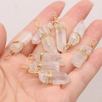 natural stone gem clear quartz winding pendant handmade crafts diy necklace bracelet jewelry accessories gift making for woman