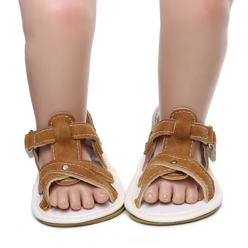 

Baby New PU Breathable Non-Slip Sandals Child Summer Boys Fashion Cross Strap Design Sandals Sneakers Infant Shoes 0-18M