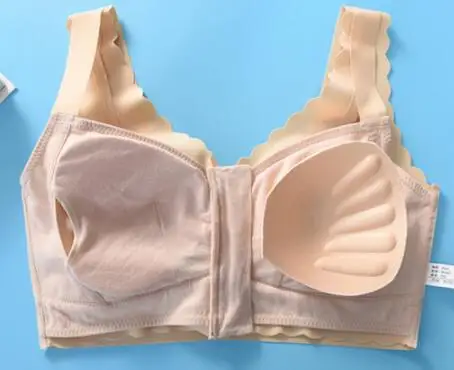 32 34 36 38 40 42 A B C D Women's Smooth Seamless Full Covergae Front Closure Underwear Lightly Padded Silky Wire Free Bra