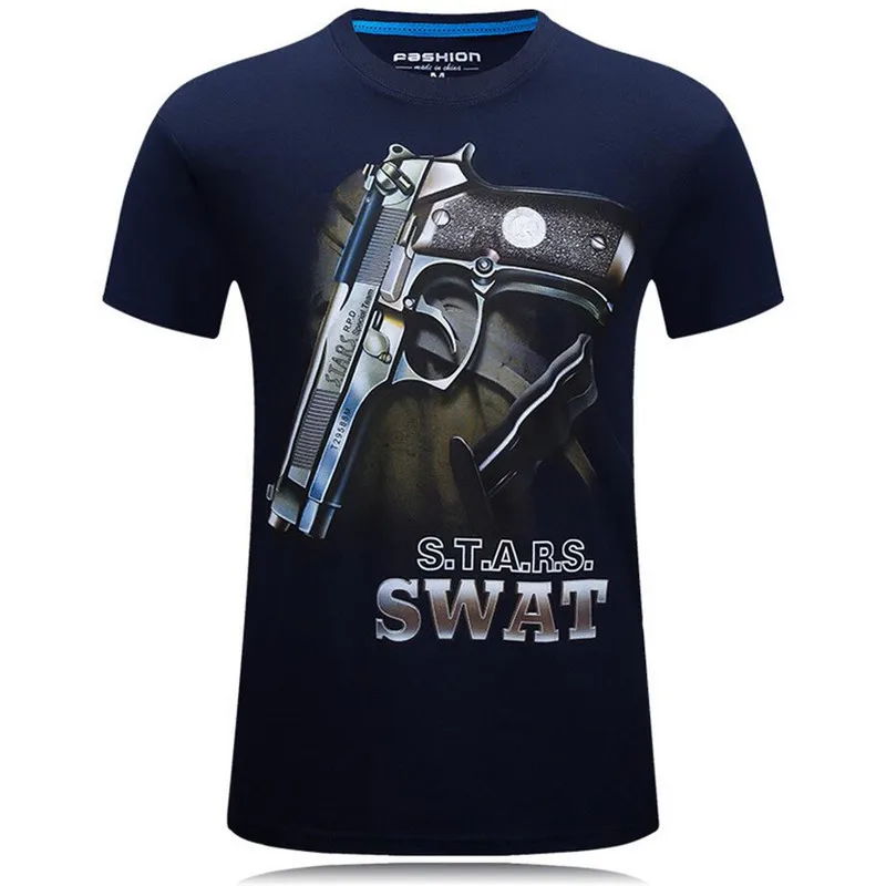 

Summer 3DT Shirt Men's T-shirt Fun Casual AK 47 Gun T-shirt Round Neck Short-sleeved Punk Men 2021 New Oversized T-shirt Top