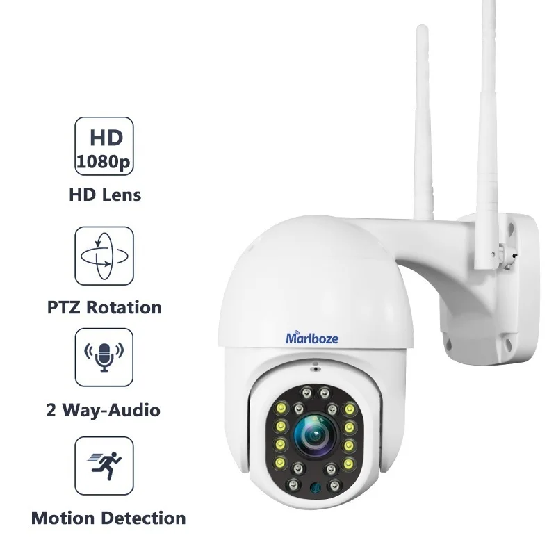 

IP-камера купольная, 2 Мп, 1080P, Wi-Fi, PTZ