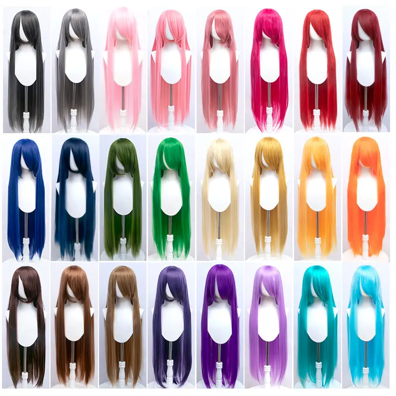 Парик из искусственных волос MUMUPI длина 100 см для косплея Лолиты красный розовый