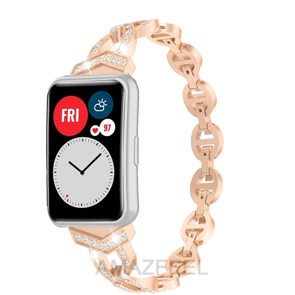 Ремешок для часов Huawei Watch FIT браслет со стразами из нержавеющей стали