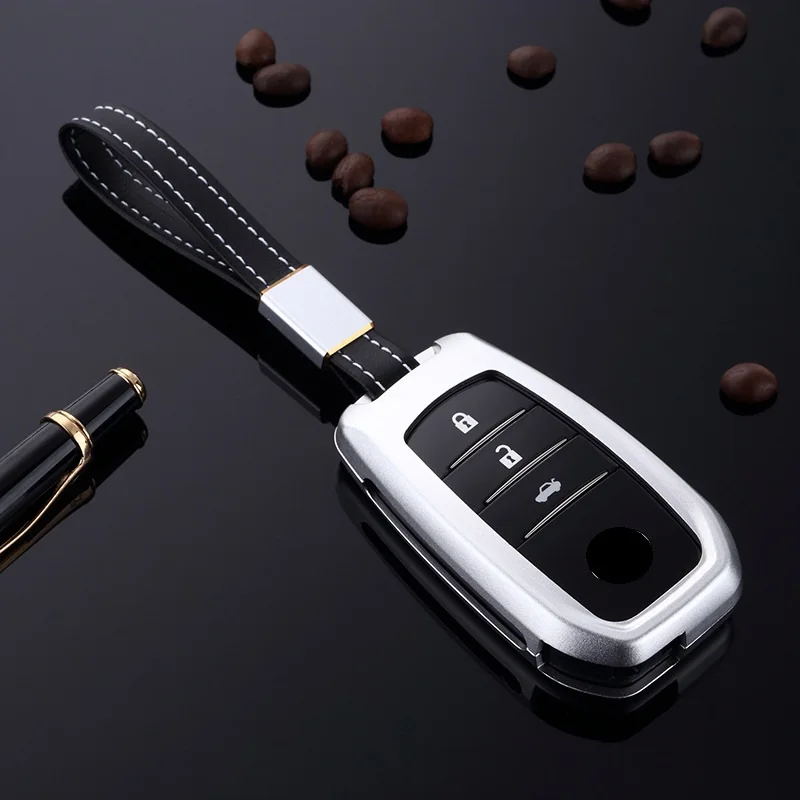 Автомобиль из алюминиевого сплава чехол держатель для ключа Toyota Camry Highlander Prado