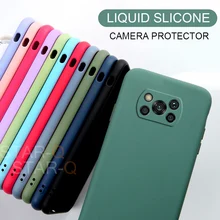 Coque de téléphone en silicone liquide à couverture complète, étui original pour Xiaomi Poco X3 Nfc M2 F2 Pro X2, housses à coque arrière souple et de protection,