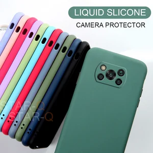 new full cover liquid silicone phone case for xiaomi poco x3 nfc m2 f2 pro x2 global original soft protective back covers cases free global shipping