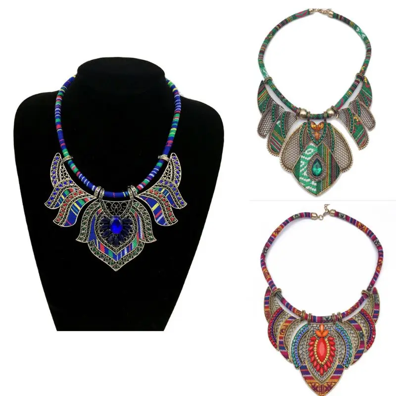 

Chunky Bib Statement Torque Choker Bohemia Indian African Egypt Tribal Necklaces 652B