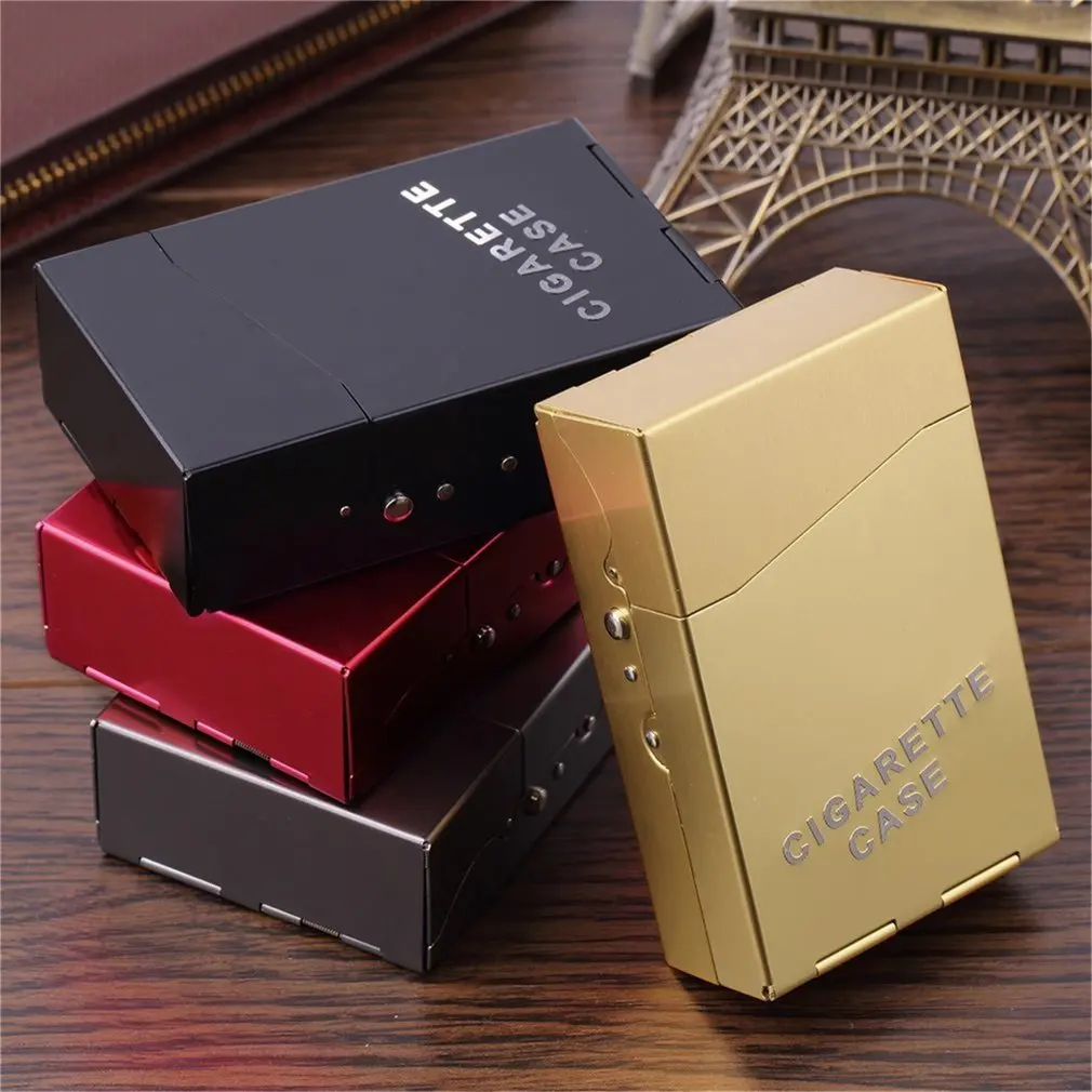 

Портативный металлический чехол для сигарет, алюминиевый чехол для сигар, Карманный чехол для хранения сигарет, может поместиться в 20 сигар...
