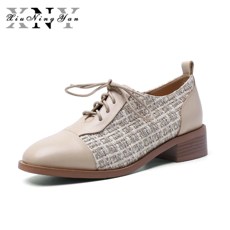 

2020 Women's Shoes Fashion Vintage Tassel Patent Leather Oxfords for Women Lace Up Sqaure Heel Fringe Ladies Flats Brogue Shoes