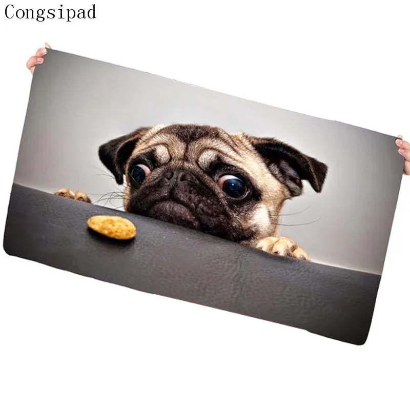 Congsipad Shop забавные животные Мопс большой коврик для мыши 900x300 мм Коврик