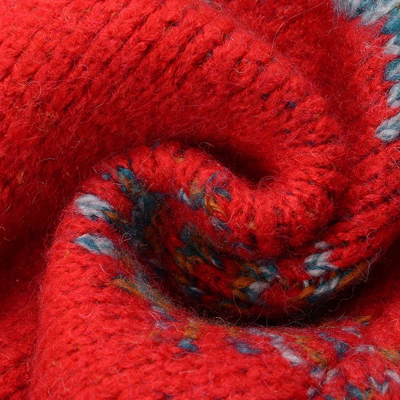

cardigan long sleeve knitted sweater women thick warm winter casual streetwear ugly Christmas sweater fashion outerwear red