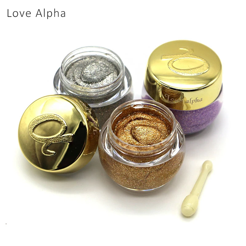 Love Alpha одноцветные тени для век гелевые тени для век Макияж Блеск телесные тени для век 16 цветов Палитра теней Сияющие яркие брендовые макияж