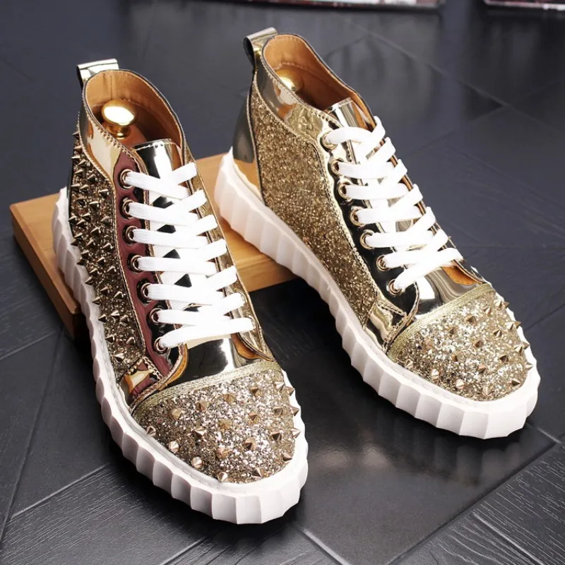 Роскошные дизайнерские туфли с заклепками для мужчин индивидуальная Тройная