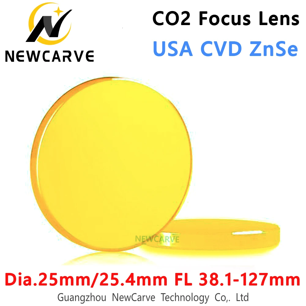 CO2 Laser Focus Lens USA CVD ZnSe Diameter 25mm/25.4mm FL 38.1-127mm 1.5