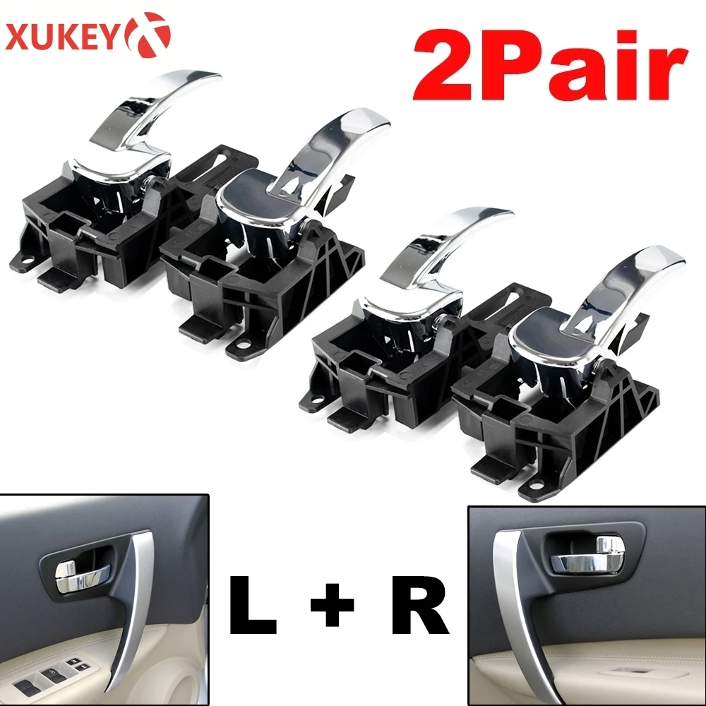 

2Pair Car Auto Interior Door Handle Inside Inner Knob Left Right Front Rear 80670JD00E 80671JD00E For Nissan QASHQAI 2007 - 2013